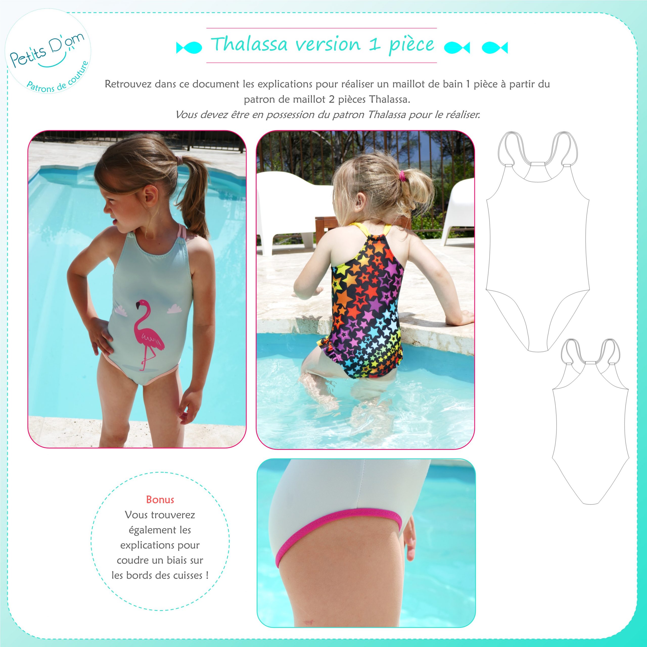 Patron couture enfant ado maillot de bain TAYRONA - PDF