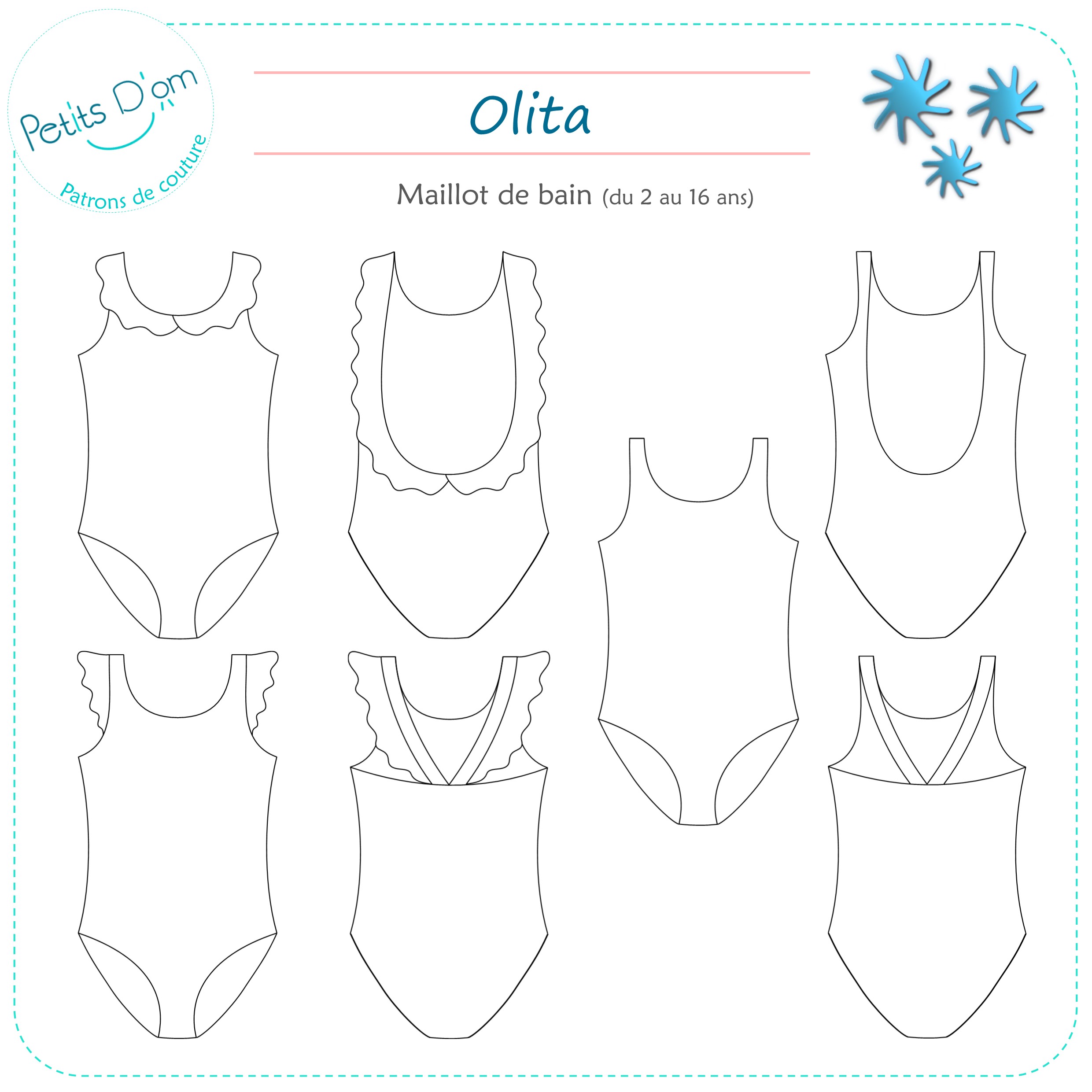 Patron couture enfant ado maillot de bain TAYRONA - PDF