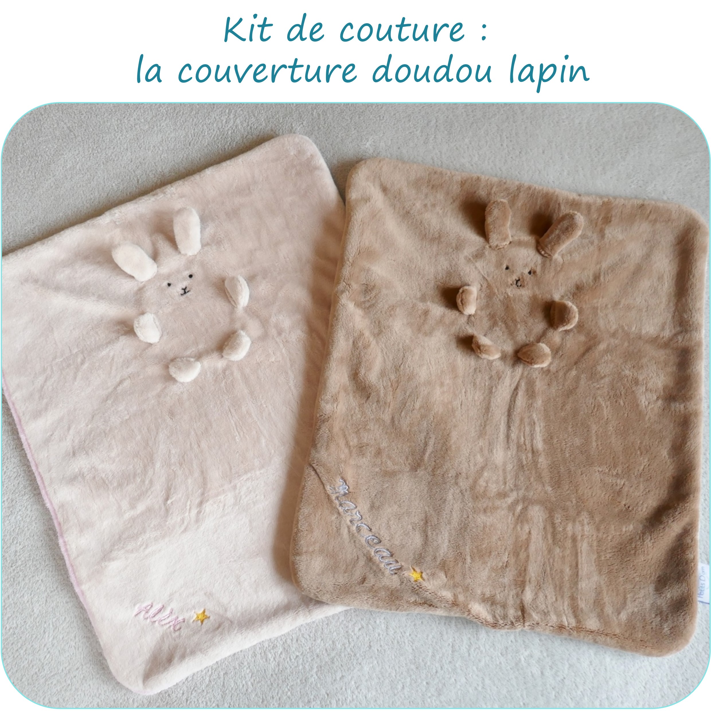 kit couture couverture doudou lapin