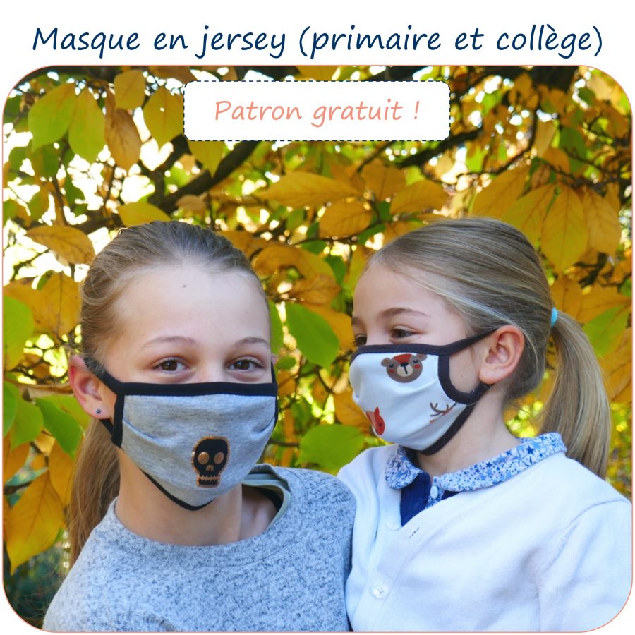 Masque en jersey pour enfants (primaire et collège)